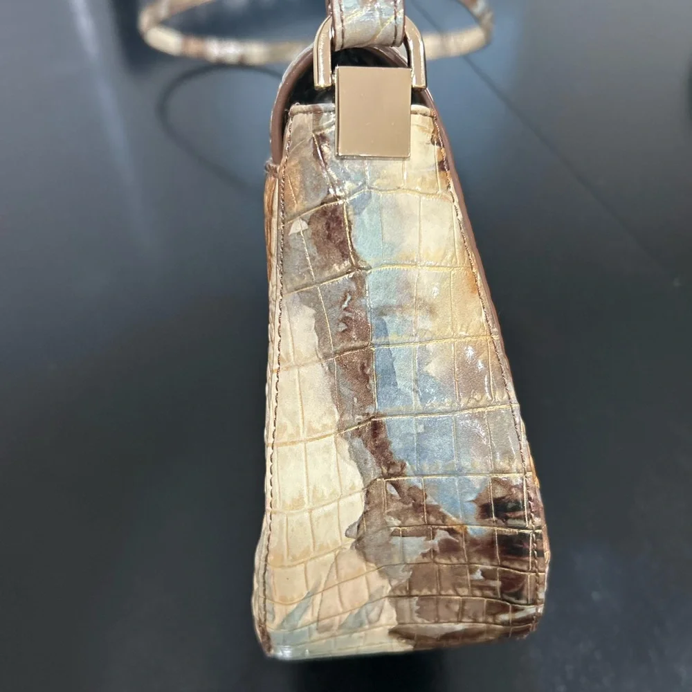 Brahmin Nadine Caribou Melbourne Croc embossed Shoulder/Crossbody Leather Bag - Picture 13 of 13
